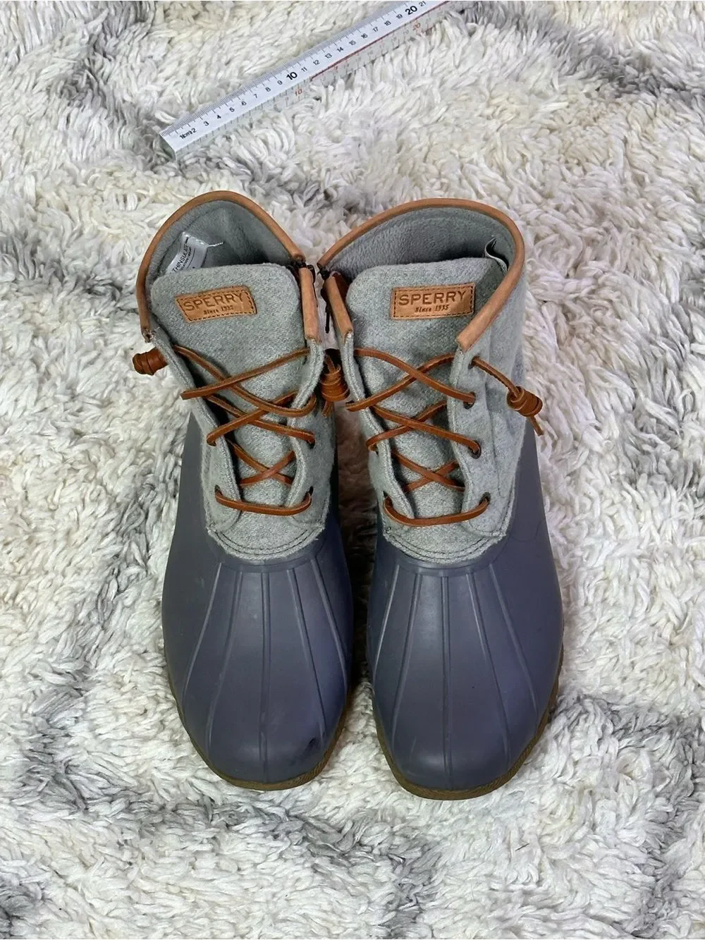 Sperry Gray & Tan Waterproof Duck Boots